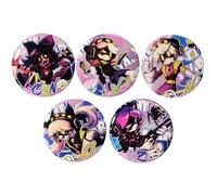 5 Murder UziDrone Tinplate Badge Uzi J N Cyn Figure Cosplay Accessories Brooch Cartoon Cool Pins, Metal 58mm