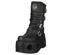 (5) New Rock Boot Metallic M-373-vc2 Unisex Platform Boots in Black