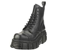 (5) New Rock Metallic M-newmili083-s39 Unisex Platform Boots in Black