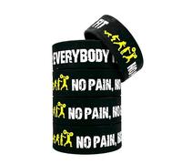 5 NO PAIN NO GAIN EVERYBODY FIT inspirational quote silicone bracelets, elastic and non deformable, giving boys and girls an inspirational wristband
