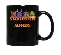 5 Noche Con Alfredo Black Coffee Mug 11 Oz, Coffee Mug 11 Oz