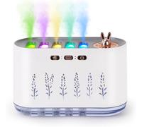 5 Nozzle Cool Mist Humidifier, Music-Sensing Humidifier Diffuser with 20 Color LED Light, 700ML Essential Oil Diffuse, Auto Shut-Off, Aroma Diffusers Humidifiers for Bedroom Home Office (White)