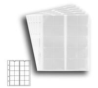 5 numismatic Prophila coin sheets, 20 pockets up to 34 mm Ø, e.g. 5 DM, 2 DM