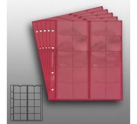 5 numismatic Prophila coin sheets, 20 pockets up to 34 mm Ø, e.g. 5 DM, 2 DM
