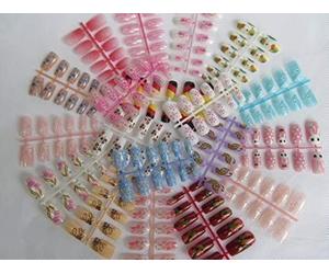 5 or 10 Fishbones of medium length Full Coverage patterns: jewels, gems, flowers, swirls, butterfly, false nails manicure & glue by Fat-Catz-copy-catz (10x random designs false nails fishbones)