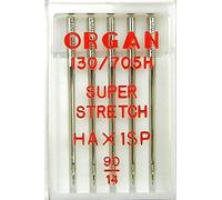 5 Organ sewing machine needles HA x 1 SP / pc. 90 super stretch (for 130/705H system), domestic sewing machines
