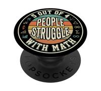 5 Out Of 4 People Struggle With Math Retro Funny PopSockets Adhesive PopGrip
