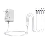 5-Output Replacement for Lemax 94563 4.5Volt Switching Power Adapter Compatible with Lemax Lighted Village 74707 74295 84428 44242 94565 94566 94527 94563 94564 44241 64517 74269 Power Cord，White