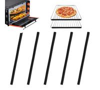 5 Oven Rack Protectors, Oven Shelf Protectors Edge Guards Safety Protection Bracket Protective Covers Baking Edge Shields for Protect Against Burns (Black)