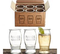 5 oz Mason Jar Pilsner Beer Glasses (Set of 6) Flight Glass Set for Beer Tasting, Drink Samplers, Small Pint Glasses, Craft, Guinness, Belgian, Bourbon, Liquor, Wine, Juice, Tulip, Unique Bar Gift