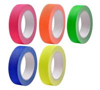 5 P Fluorescent Gaffer Cloth Tape, 5M Per Roll Neon Gaffer Cloth Tape 5 Multi-colors Blacklight Glow in The Dark Tapes Decorative Tapes for Glow for Parties Theater Stages Dance Floors Coding Marking