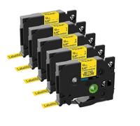 5-Pack 0.47 Inch x 26.2 Ft Black on Yellow Extra Strength Adhesive Tape for Select Label Printers, Indoor and Outdoor Use