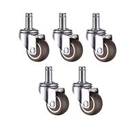 5-Pack 1.25 Inch Swivel Rubber Casters for Bar Stools, 360° Rotation, Silent Rolling, Universal Fit, Durable Stainless Steel Design, No Brake, Smooth Mobility