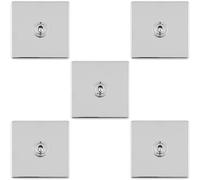 5 PACK 1 Gang Single Retro Toggle Light Switch SCREWLESS CHROME 10A 2 Way Plate