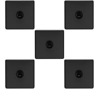5 PACK 1 Gang Single Retro Toggle Light Switch SCREWLESS MATT BLACK 10A 2 Way