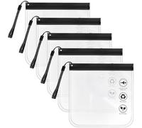 5-Pack 1 Litre Transparent Toiletry Bags for Hand Luggage - TSA Approved 20x20cm EVA Liquid Bags with Lanyard for Men & Women - Airplane Travel Essentials