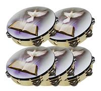 5-Pack 10" Dove Bible Tambourine Double Row Jingle Percussion Instrument Church
