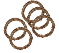 5 Pack 10 Inch Natural Grapevine Wreaths Vine Branch Wreath Christmas Rattan Wreath for DIY Craft Front Door Wall Hanging or Wedding Decors