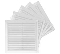5-Pack 10'' x 10'' Inch / 250 x 250 mm Plastic White - Vent Cover - Square Duct Cover - Air Vent Louver - Protective Screen Mesh - HVAC Ventilation