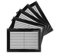 5-Pack 10'' x 7'' Inch / 250 x 170 mm Plastic Black - Vent Cover - Square Duct Cover - Air Vent Louver - Protective Screen Mesh - HVAC Ventilation