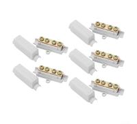 5-Pack 100A 1000V Wire Terminal Blocks ZK-1116 Double Screw Brass Connector Kit for Industrial Wiring Ceiling Lamps Switches White ABS