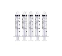 5 Pack 10ml Luer Lock Syringe, Plastic 10ml Syringes with Luer Lock Tip No Needle for Scientific Lab