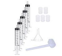 5 Pack 10ml Reusable Plastic Syringe with Extraction Adapters Funnel and Cosmetic Dispenser Pump for Perfumes Transfer to Empty Bottles