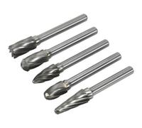 5 Pack - 10mm Tungsten Carbide Rotary Burr Bits Set - Various Ripper / Coarse
