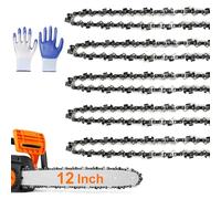 5 Pack 12 Inch Chainsaw Chain 3/8" LP Pitch .043'' Gauge 45 Drive Links fits Dewalt 20V DCCS620, Kobalt 1224, Black Decker LCS1240, Oregon 90px045G, Worx WG380, Echo 90PX45CQ CS2511T and More