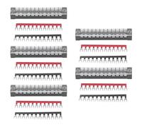 5 Pack 12 Position 15a 600V Power Terminal Blocks Connector with Jumper Block Terminal Strip Set