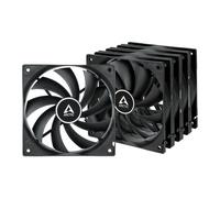 ARCTIC F12 PWM (5 Pack) - 120 mm PWM PC fan, CPU silent, controlled PWM technology, push and pull configuration, ventilation 230-1350 rpm, 0.3 zone - Black