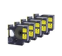 5 Pack 12mm D1 Label Tape 45013 Compatible with DYMO LabelManager 160 and 280 Printers 6 Color Assortment(5PK-45018-Yellow)