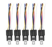 5 - Pack 12V 40A 5 Pin Automotive Relay | Interlocking Design for Neat Setup | Consistent for Trucks/Boats/SUVs | ABS & Copper, JD1914