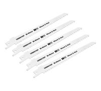 5 PACK 150MM Bi-Metal Reciprocating Saw Blade - 6 TPI - Milled Side Set Teeth