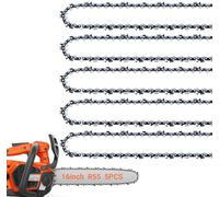 5 Pack 16 Inch Chainsaw Chain 55 Drive Links .043" Gauge, 3/8" Pitch Fits 61PMMC3-55 Stihl MS170, MS171, MS180c- 36100050055, Oregon 90PX055G and More