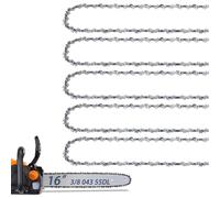 5 Pack 16 Inch Chainsaw Chain for Stihl 3/8" LP Pitch .043" Gauge 55 Drive Links Fits Stihl MS170, MS171, MS180c, 61PMMC3-55, Oregon R55 and More