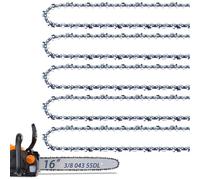 5 Pack 16 Inch Chainsaw Chain for Stihl 3/8" LP Pitch .043" Gauge 55 Drive Links Fits Stihl MS170, MS171, MS180c, 61PMMC3-55, Oregon R55 and More
