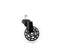 5 Pack 2.5&3 Inch Casters Office Chair M10/M11 Silent Universal Wheel PU Swivel Caster Strong Load-bearing Transparent Wheel Black(3 Inch-11-22mm)