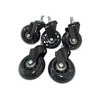 5-Pack 2.5" Universal Polyurethane Wheels with M6/8/10 Threaded Rods, Lightweight and Cact, Perfect for Home Carts (M8x15mm)