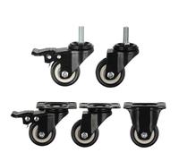5 Pack 2.5inch PVC Double Axis Furniture Replacement Wheels with Brake Pulley HeavyDuty Casters for Carts Smooth Rolling Ideal for Home & Office Use