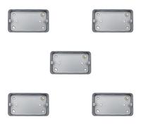 5 PACK 2 Gang 40mm Surface Mount METAL CLAD Back Box Switch Socket Rounded Earth