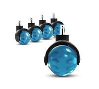 5 Pack 2 Inch Office Chair Wheels Quiet Rolling M11 Stem Smooth Glide High-Performance Replacement Casters For Desk Chairs,Blue-2 Inch-M11X22Mm