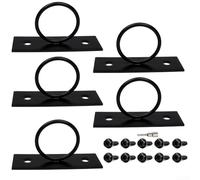 5-Pack 2 Inch Rope Support Holder Drop Ring Brackets, Black Stainless Steel Deck Fitting for Marina Dock Hardware, Garden Railing Accessory, Anti Rust Mooring Guide