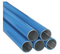 5 Pack - 22mm X 3M Blue Aluminium Pipe - Compressed Air Ring Main Straight Tube