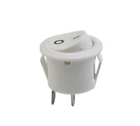 5-Pack 23mm Round Rocker Switch SPST Single Pole Single Throw ON-OFF Snap-in for Camper Van Boat Use