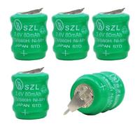 5 Pack 3/V80H 3.6V 80mAh Ni-MH Battery for Varta 3/V80H 55608303012 PLC CNC Chip Data Power Supply Nickel Metal Hydride Battery 2 Pins