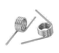 5 Pack 304 Stainless Steel V-Type Torsion Springs,1.4mm Wire Diameter, 12mm OD, 2 Turn, 45° Deflection, Small Return Springs for Electronics, DIY, Tool Repair & Woodworking Projects