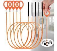 5 Pack 32 Inch Drain Snake,Hair Clog Remover Sink Unblocker Snake,Reusable Shower Drain Unblocker Tool,Drain Snake for Toilet, Kitchen Sink, Bathroom