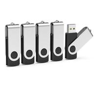 5 Pack 32gb Usb Memory Stick Usb 2.0 Flash Drive Thumb Drives Swivel Cap Pen Drives (black)