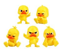 5 Pack 3D Printed Angry Duck Figurines, Funny Angry Duck Figurines, Cute Angry Yellow Duck Desk Decor, Office Desk Toy & Multi-Scene Ornaments for Home, Duck Decoration for Computer, Car & Dorm